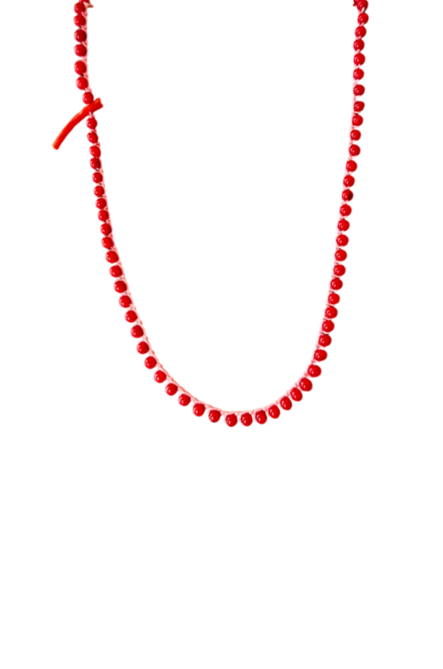 Girocollo rosso con corallo rosso